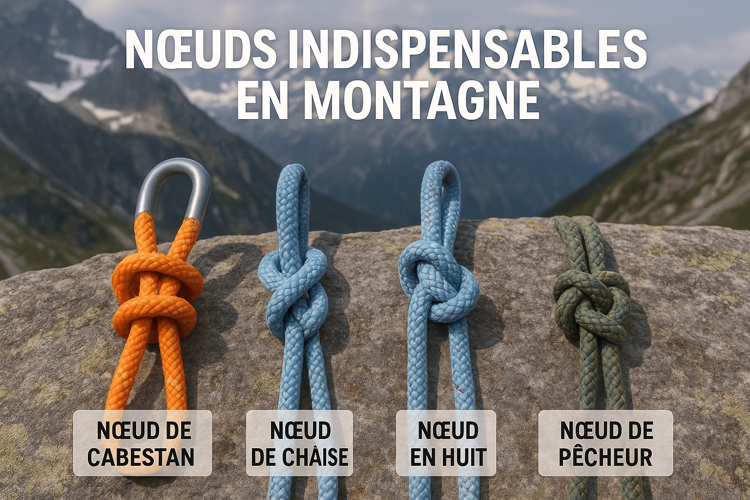 10 n&oelig;uds indispensables en montagne